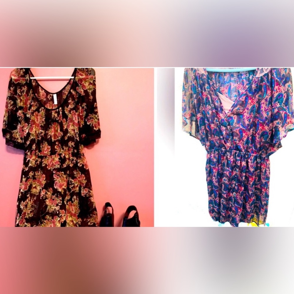 🌹🌹Lot of 2 Xhilaration Sheer Dresses Size L🌹🌹